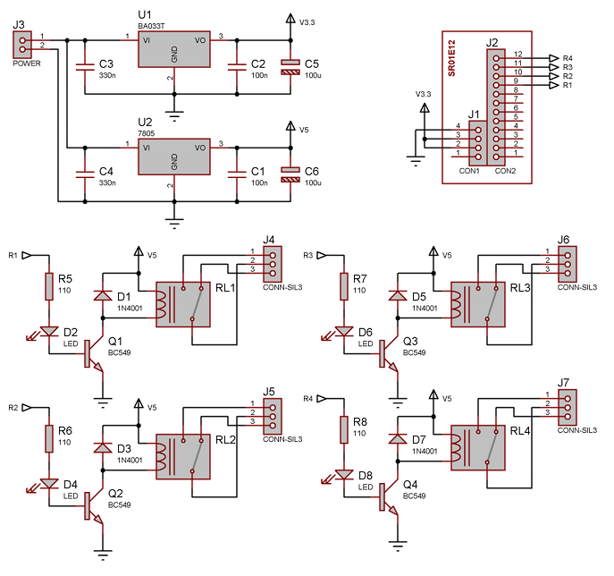Ethernet to Relay Schematic